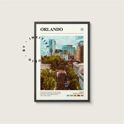 Orlando Poster - Florida - Digital Watercolor Photo, Painted Travel Print, Framed Travel Photo, Wall Art, Home Decor, Tr