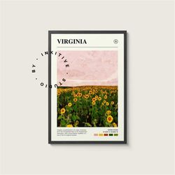Virginia Poster - United States - Digital Watercolor Photo, Painted Travel Print, Framed Travel Photo, Wall Art, Home De