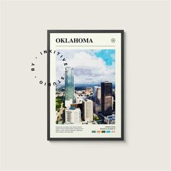 Oklahoma Poster - United States - Digital Watercolor Photo, Painted Travel Print, Framed Travel Photo, Wall Art, Home De