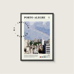 Porto Alegre Poster - Brazil - Digital Watercolor Photo, Painted Travel Print, Framed Travel Photo, Wall Art, Home Decor