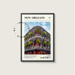 New Orleans Poster - Louisiana - Digital Watercolor Photo, Painted Travel Print, Framed Travel Photo, Wall Art, Home Dec