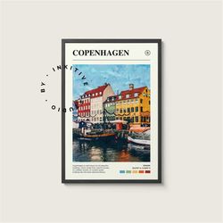 Copenhagen Poster - Denmark - Digital Watercolor Photo, Painted Travel Print, Framed Travel Photo, Wall Art, Home Decor,