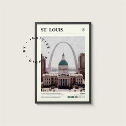 St. Louis Poster - Missouri - Digital Watercolor Photo, Painted Travel Print, Framed Travel Photo, Wall Art, Home Decor,