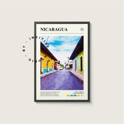 Nicaragua Poster - Central America - Digital Watercolor Photo, Painted Travel Print, Framed Travel Photo, Wall Art, Home