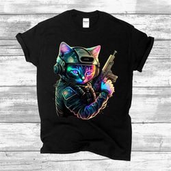 Mens funny cat kitty pew gun meme rifle tee tshirt, Unisex Shirt, Sweater, Gift For Her, Gift For Him