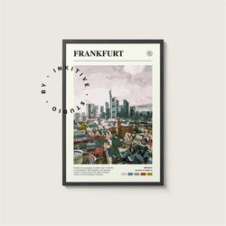 Frankfurt Poster - Germany - Digital Watercolor Photo, Painted Travel Print, Framed Travel Photo, Wall Art, Home Decor,