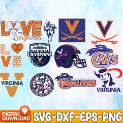 Bundle 12 Files Virginia Cavaliers Football Team SVG, Virginia Cavaliers svg, N C A A Teams svg, N C A A Svg, Png, Dxf,