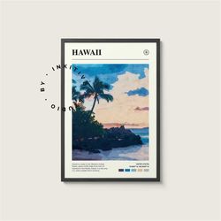 Hawaii Poster - United States - Digital Watercolor Photo, Painted Travel Print, Framed Travel Photo, Wall Art, Home Deco