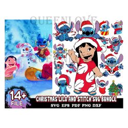 14 Designs Christmas Lilo And Stitch Svg Bundle, Disney Svg, Stitch Svg, Lilo And Stitch Svg, Stitch Clipart