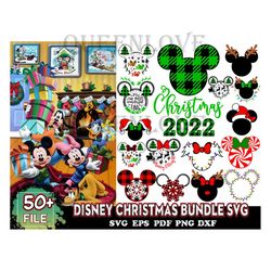 50 Christmas Mickey, Disney Svg Bundle, Christmas Svg, Disney Svg, Xmas Svg, Merry Christmas Svg, Mickey Face Svg