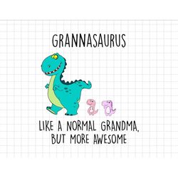 Grannasaurus Like A Normal Grandma But More Awesome Svg, Gifts For Mom, Mothers Day, Dinosaur Lover, Custom Number Name