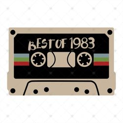 Best of 1983, 1983, vintage, vintage svg, cassette tape, cassette tape svg, vintage cassette, Png, Dxf, Eps