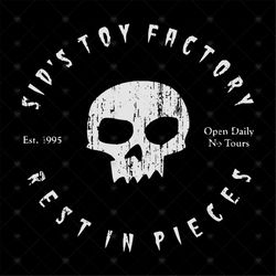 Sid's Toy Factory, Restin Pieces, Open Daily, No Tour, Skull, Dark, Svg, Png, Dxf, Eps