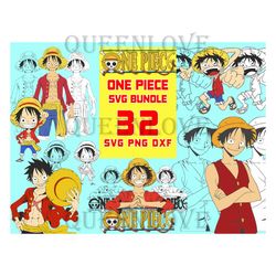 32 One Piece Svg Bundle, Cartoon Svg, Anime Svg, One Piece Sublimation, One Piece Shirt, One Piece Design, Cartoon
