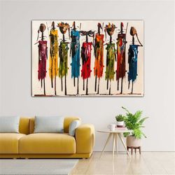 african wall art, colorful african canvas print, masai gift set for tourist abstract african wall decor african modern a