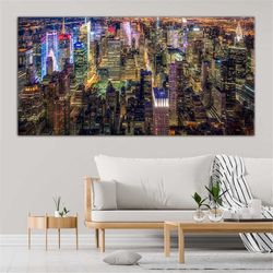 manhattan wall art, new york poster, modern new york  wall art, huge wall canvas, new york wall print, new york city sky