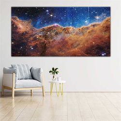 carina nebula wall decor, first full-color photos of nasa's james webb telescope wall art, extra large canvas, science w