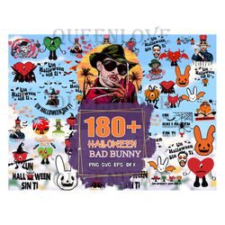 180 Halloween Bad Bunny Svg Bundle, Halloween Svg, Un Halloween Sinti, Bad Bunny Svg, Pumpkin Svg, Bad Bunny Bundle, Bad