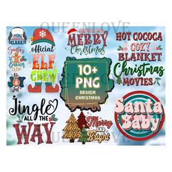 9 Design Christmas PNG Bundle, Christmas Png, Xmas Png, Digital Download