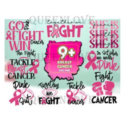 Breast Cancer Bundle SVG Sublimation, Breast Cancer Svg, Cancer Fight Svg