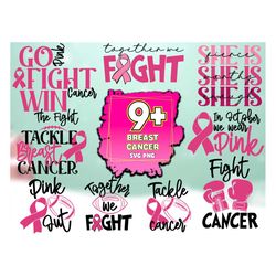 Breast Cancer Bundle SVG Sublimation, Breast Cancer Svg, Cancer Fight Svg