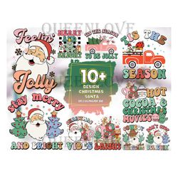 10 Design Christmas Santa SVG Bundle, Christmas Svg, Xmas Svg, Christmas Cut Files, Santa Svg
