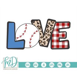 Baseball Love SVG Design, Baseball SVG, Baseball Mom SVG, Baseball Sister svg, Baseball Love Cut File, Leopard Baseball