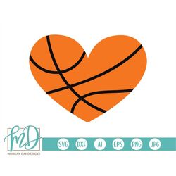 basketball heart svg - basketball clipart - basketball svg - heart svg - love basketball svg - cricut - silhouette - nou