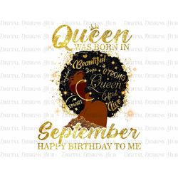 Queen Happy Birthday Png Design, Black Queen Png Digital Download, Black Women Png Instant Download, Black Girl Magic Pn