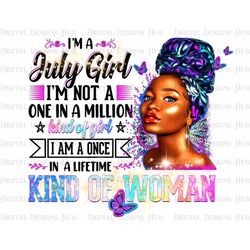 I'm A July Girl Birthday Digital Files, Black Queen Beauty PNG Design Download, Afro Girl Clipart Instant Download, Birt