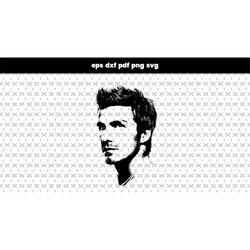 David Beckham SVG files for laser cut, DXF, PDF pattern vector file, for laptop stickers, for phone case, files for cric