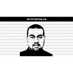 kanye west SVG files for laser cut, DXF, PDF pattern vector file, for laptop stickers, for phone case, files for cricut