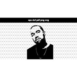 kanye west decal, poster art files for laser cut, DXF CNC, wood carving, stickers for phone case SVG files, cnc router