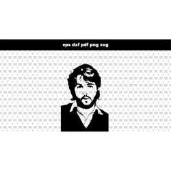 Paul McCartney decal, beardy Paul McCartney, poster art files for laser cut, DXF CNC, wood carving, stickers for phone c