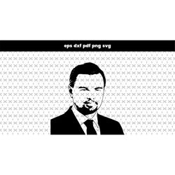 leonardo dicaprio SVG files for laser cut, DXF, PDF pattern vector file, for laptop stickers, for phone case, files for