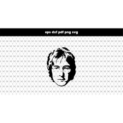 John Lennon SVG, files for cnc, files for laser cut, DXF, PDF pattern vector file, for cricut design, poster art print v