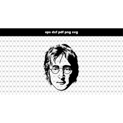 John Lennon SVG files for laser cut, DXF, PDF pattern vector file, for laptop stickers, for phone case, files for cricut