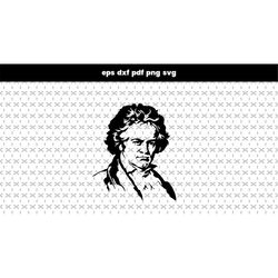 ludwig van beethoven cricut, hoodie printable gift, personalized mug with cute sticker SVG file of beethoven, decal, per