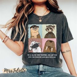 Comfort Colors Retro Into The Forever And Beautiful Sky Shirt, Rocket Raccoon, Lylla, Teefs, Floor Shirt, Guardians Of T