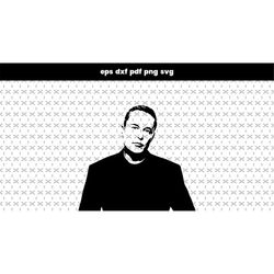 Elon Musk SVG files for laser cut, DXF, PDF pattern vector file, for laptop stickers, for phone case, files for cricut
