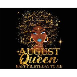 August Queen Instant Download, Black Queen Png Digital File, Black Girl Magic Png Design, Black Woman Art Digital Downlo