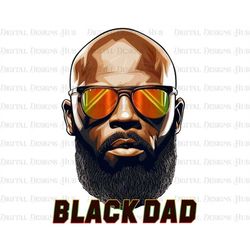 Black Dad Png Design, Sunglasses Afro Man Png Digital Download, Dope Man Face Png Sublimation Design, African American M