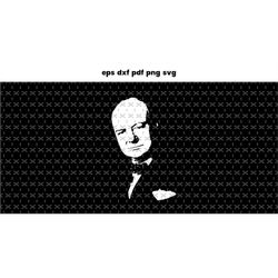 Winston Churchill decal, poster art files for laser cut, DXF CNC, wood carving, stickers for phone case SVG files, cnc r