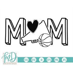 basketball cheer mom svg - cheerleader svg - cheer svg - cheer mom svg - basketball mom svg - basketball svg - megaphone