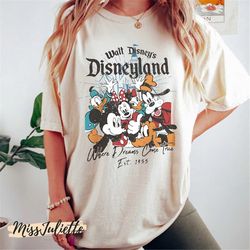 Comfort Colors Vintage Disneyland Est 1955 California Shirt, Retro Disneyland Shirt, Mickey And Friends Shirt, Disney Fa