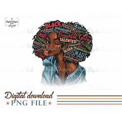 Strong Black Women Inspiration Sublimation PNG, Black Girl Talented Digital Download, Sunflower Black Queen PNG, Afro Wo