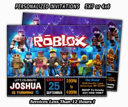 Roblox Invitation, Roblox Invitation Party, Digital File, Party, Personalized Invitation