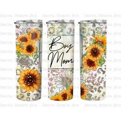 Boy Mom Tumbler Sublimation Png, Floral Tumbler Design PNG Gift For Mom From Son, Mother Son 20oz Skinny Tumbler PNG, Mo