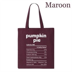 Pumpkin Pie Tote Bag, Food Lover Thanksgiving Tote Bag, Funny Thanksgiving Tote Bag, Halloween Tote Bag, Pumpkin Tote Ba