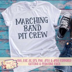 Marching Band Pit Crew SVG - Marching Band SVG - Band SVG - Marching Band Shirt - Pit svg - Files for Silhouette Studio/